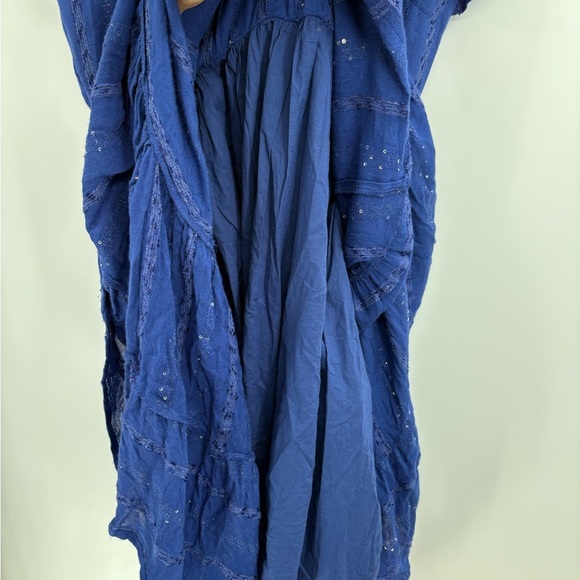 SOFT SURROUNDINGS Kara Shimmer Tiered Sequin Maxi Dress Blue Fairy Boho Y2K xl - Picture 11 of 15